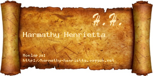 Harmathy Henrietta névjegykártya